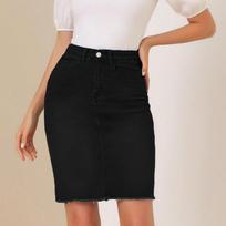 Fashion Women's Slim Fit  Denim Skirt With Multiple Pockets Slim Skirt M juoda