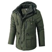 Vyriška šilta striukė žieminė parkas su gobtuvu vėjo striukė Medvilninis paminkštintas storas paltas Vyriškas plonas laisvalaikio vilnonis švarkas Vyriškas klasikinis parkas S chaki