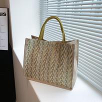 Striped Tote Bag Large Capacity Fashion Bag Single Shoulder Tote Bag Fashionable Bento Bag