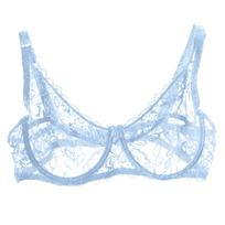 Women's Underwear Fixed Cup Front Buckle Lace Without Steel Ring Vest Bra 36 juoda