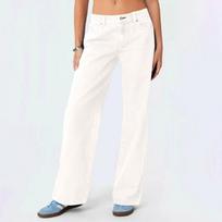 Women's Fashionable, Versatile, Tall-Enhancing, High-Waisted Wide-Leg Jeans L juoda