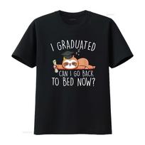 Baigiau mokyklą, galiu grįžti į lovą dabar Marškinėliai Juokingi baigimo metai vintage Išplauti Minkšti Tampriūs vyriški streetwear Kvėpuojantys mada S