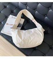 Wide Strap Pleated Canvas Crossbody Bag for Women juoda