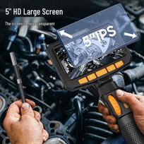 5-Inch HD Screen Endoscope for Car Repair and Cylinder Inspection with Photo/Video Recording C50-1.5m Snake Tube gray