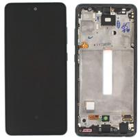 LCD ekranas Samsung A525/A526 A52 4G/5G 2021 su jutikliniu ekranu ir rėmeliu Awesome Black originalus (serviso paketas)