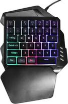 "Annadue" viena ranka valdoma žaidimų klaviatūra, RGB apšviesta profesionali mechaninė žaidimų klaviatūra, 35 klavišų nešiojamoji žaidimų klaviatūra, ergonomiškas žaidimų valdiklis kompiuteriui