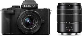 "Panasonic Lumix DC-G100DWEGK Micro Four Thirds" veidrodinis fotoaparatas, "Lumix G Vario" 12-32 mm F3.5-5.6 ir 35-100 mm F4-5.6 objektyvai, 20,3 MP, 4K 30p/FHD 60 vaizdo įrašas, laisvo kampo monitorius, USB-C įkrovimas, juodas