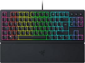 "Razer Ornata V3 Tenkeyless Compact Low Profile Gaming Keyboard UK Layout QWERTY Mecha Membrane Switch Backlit Media Klavišai