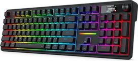 "Redragon K762" belaidė žaidimų klaviatūra "Hype Display" ir sukamoji rankenėlė, 104 klavišų mechaninė klaviatūra, 1,14 colio TFT informacinis ekranas, 5 sluoksnių triukšmo mažinimas, apvalūs PBT klavišai, linijinis jungiklis