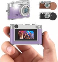 "Rollei" skaitmeninis mini fotoaparatas "Vintage Purple", 1080P FHD mažas retro skaitmeninis fotoaparatas su 0,96 colio spalvotu ekranu, 2 MP miniatiūrinis fotoaparatas, kompaktiškas fotoaparatas su blykste ir įrašymu, mini skaitmeninis fotoaparatas, maža