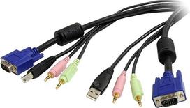 "Startech" 6 pėdų 4 pėdų USB VGA KVM jungiklio kabelis su garso ir mikrofono jungtimi