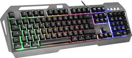 "Speedlink Lunera Rainbow Gaming Keyboard" - laidinė kompiuterinių žaidimų klaviatūra, RGB apšvietimas su 5 apšvietimo režimais, metalinis paviršius, keičiami WASD klavišai, vokiškas išdėstymas, juoda