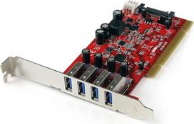 "StarTech.com" 4 prievadų USB 3.0 PCI sąsajos kortelė - PCI SuperSpeed USB 3.0 valdiklio kortelė - 2 x USB 3.0 (moteriškos lyties) po 1 x SATA/SP4 vidinis