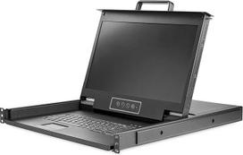 "StarTech. com" stovo KVM konsolė HD 1080p - JAV klaviatūra (QWERTY), vienas VGA KVM prievadas su 17 colių LCD monitoriumi - 1U LCD KVM konsolės stalčius su kabeliais - USB palaikymas - 50 000 MTBF (RKCONS17HD)
