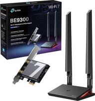 "TP-Link BE9300" trijų dažnių "Wi-Fi" 7 "Bluetooth 5.4" PCIe adapteris, su dviem antenomis, įvairiaspalviu "Wi-Fi" būsenos apšvietimu, greitas įdiegimas naudojant USB diską, palaiko tik "Windows 11" (64 bitų), WPA3