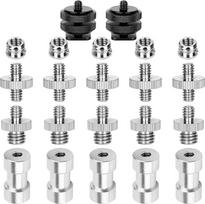 1/4 colio varžto trikojo adapteris 3/8 į 1/4 adapterį 22 vienetai 1/4 colio adapterio fotoaparato varžtas trikojis 1/4 colio varžto sriegio sriegis Karšto batų adapteris fotoaparatui Monopod blykstės šviesa