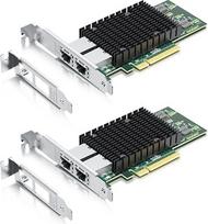 10Gtek [2 pakuotės 10Gb PCI-E NIC tinklo kortelė, du variniai RJ45 prievadai, su "Intel X540" valdikliu, PCI Express Ethernet LAN adapteris, palaiko "Windows Server/Windows/Linux/ESX", palyginti su "Intel X540-T2