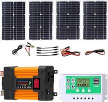 6000W saulės inverterių rinkinys su sulankstoma vandeniui atsparia 100W plokšte ir 50A valdikliu, skirtas nameliams ant ratų, stovyklavimui ir naudojimui lauke (4000W)