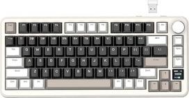ATTACK SHARK X85PRO belaidė mechaninė klaviatūra su TFT ekranu ir rankenėlėmis, 75% QMK žaidimų klaviatūra su tarpine, 2.4G/BT/USB-C laidinė, keičiama karštuoju būdu, 4000mAh, NKRO, RGB, PC/MAC