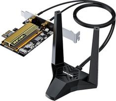 AX5400 WiFi 6E WLAN PCIe kortelė kompiuteriui su "Bluetooth 5.3", WAVLINK 5378Mbps trijuostė WiFi 6E PCIe WLAN kortelė, "Intel WiFi 6E" lustas, WPA3, magnetinės bazinės antenos, skirta "Windows 11/10" (64 bitų) staliniam kompiuteriui