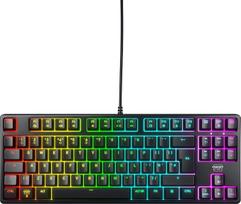 CHERRY XTRFY K4V2 TKL laidinė žaidimų klaviatūra be skaičių klaviatūros, UK išdėstymas (QWERTY), pritaikomas RGB apšvietimas, mechaniniai MX2A RED jungikliai, juoda