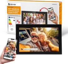 Denver Digitaler Bilderrahmen 10,1 Zoll mit WLAN - Frameo Digital Photo Frame mit Touchscreen & 16GB Speicher - Elektrinis fotorėmelis su programėlių rinkiniu, USB ir microSD, švarus