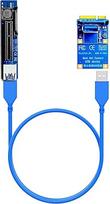 GLOTRENDS UEX105 600 mm ilgio "Mini PCIe" ir "PCIe X4 Riser" kabelis (3.0 X1 greitis), skirtas "WiFi", M.2, USB, garso plokštėms