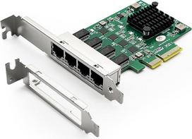 H!Fiber.com 2.5G Ethernet tinklo kortelė, 4 prievadai RJ45 NIC, 2.5GbE CNA, su Realtek RTL8125 lustu, palaiko Windows Server/Linux/VMware (nepalaiko X11, MAC)