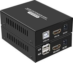 HDMI KVM ilgintuvas per Cat5e Cat6 1080P HDMI USB KVM ilgintuvo perdavimas su "Loop Out" palaikymu USB klaviatūros pelės ilgintuvas