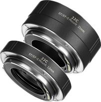 JJC makroskopinis prailgintuvas (12 mm+25 mm) su automatiniu fokusavimu, skirtas "Canon EF/EF-S" fotoaparatams, fotografuojantiems stambiu planu, makro fotografijai - prailginimo žiedo korpuso galinio objektyvo dangtelio rinkinys