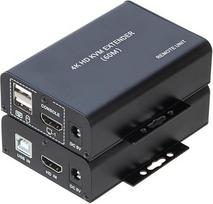 KVM ilgintuvas HDMI 60M per Cat5e Cat6 4K30Hz HDMI USB KVM 60 m su dvigubos kilpos išvesties funkcija ir USB klaviatūros / pelės ilgintuvu