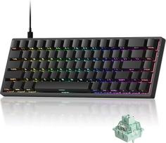 MONSGEEK FUN68 HE Rapid Trigger klaviatūra, 0,005 mm atsako laikas, 8000 Hz diskretizavimo dažnis, laidinė RGB žaidimų klaviatūra su magnetiniais jungikliais, reguliuojamu trigerio kietumu, Snap Tap (juoda)
