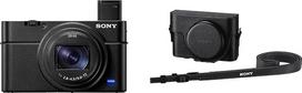 Ony RX100 VII kompaktiškas aukščiausios klasės fotoaparatas su 4K vaizdo įrašu, 24-200 mm F2.8-4.5 Zeiss priartinančiu objektyvu, 1 colio jutikliu, automatiniu fokusavimu sekant akis, 4K filmo įrašymu ir pakreipiamu ekranu + LCJ-RXK apsauginis dėklas