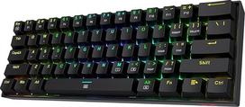 Redragon K630 Dragonborn 60% laidinė RGB žaidimų klaviatūra, 61 klavišas, kompaktiška mechaninė klaviatūra su linijiniu raudonos spalvos jungikliu, Pro Driver palaikymas, juoda
