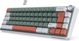 RK ROYAL KLUDGE R65 Žaidimų klaviatūra 60% su mygtukais, tarpinė mechaninė klaviatūra, belaidė Bluetooth/2.4G/USB-C RGB PBT klavišų dangteliai QWERTZ QMK/VIA, "Hot Swap" linijiniai kreminiai jungikliai