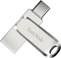 SANDISK Ultra Dual Drive Luxe 2 TB (C ir A tipo USB diskas, išmaniojo telefono atmintis, mobilioji saugykla, USB 3.2 Gen 1, besisukantis dizainas, 400MB/s skaitymo greitis, SANDISK programėlė) Sidabrinis