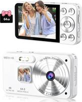 Skaitmeninis fotoaparatas 4K 64GB, "Wevoor" 64 MP automatinio fokusavimo fotoaparatas su 2,8 colio ekranu, 18 kartų skaitmeninio priartinimo kompaktiškas fotoaparatas, 2000 mAh nešiojamas mini fotoaparatas pradedantiesiems suaugusiems paaugliams, skirtas