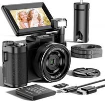 Skaitmeninis fotoaparatas 5K 64MP automatinio fokusavimo fotoaparatas Kompaktiškas fotoaparatas Vaikų fotoaparatas Skaitmeninis fotoaparatas Derlius Vaikų retro foto kamera 180° sulankstomas LCD ekranas HD Kompaktiškas Vlog fotoaparatas 3 colių 32GB korte
