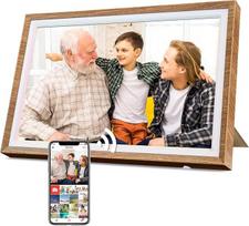 Skaitmeninis nuotraukų rėmelis 32GB 10,1 colio "WiFi" jutiklinis ekranas Skaitmeninis nuotraukų rėmelis HD 1280 x 800 IPS, automatinis pasukimas, dalijimasis nuotraukomis bet kada ir bet kur naudojant "Frameo"/"Uhale" programėlę, raudonmedžio spalva