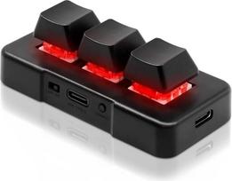 USB mini klaviatūra 3 mygtukai Mini klaviatūra Belaidė USB 2 in 1 mechaninė žaidimų klaviatūra Karštoji klaviatūra su RGB LED pritaikyta programa žaidimams OSU biuro darbui