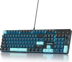 Viso dydžio mechaninė žaidimų klaviatūra, 104 klavišai su skaičių klaviatūra, laidinė RGB LED klaviatūra su raudonais jungikliais, "Anti-Ghosting" QWERTY amerikietiško išdėstymo klaviatūra V200-Monster-A