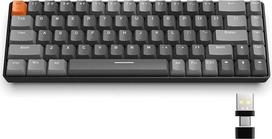 YINDIAO K68 60% belaidė mechaninė žaidimų klaviatūra, "Bluetooth" 5.0/2.4 GHz, kompaktiška 68 klavišų mini klaviatūra su dvigubo režimo imtuvu, "Hot Swap" funkcija, taupanti energiją, raudonas jungiklis, skirta kompiuteriui (tamsiai pilka)
