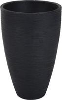 Plastikinis lauko vazonas, ovalus, antracito sp., skersmuo 28 cm., aukštis 43 cm