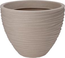 Plastikinis lauko vazonas, ovalus, kreminės sp., 40 x 31 cm
