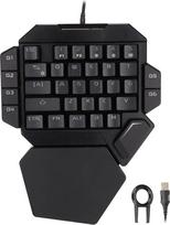 "ciciglow K50" vienarankė žaidimų klaviatūra, laidinė RGB apšviesta mechaninė klaviatūra, 35 klavišai, nešiojamoji žaidimų klaviatūra, 6 programuojami klavišai, skirta "2000/XP/ME/7/8/10", skirta "Vista