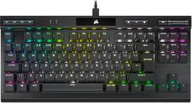 "Corsair K70 RGB TKL Champion Series" be klavišų optinė mechaninė laidinė žaidimų klaviatūra - OPX linijinis jungiklis - PBT dvigubo šūvio klavišai - suderinama su iCUE - QWERTY UK - juoda