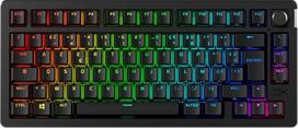 "HyperX Alloy Rise 75 Wireless" - mechaninė žaidimų klaviatūra, 75 % "Hot-Swap", kompiuterio, apšvietimas iki 80 valandų, dvigubas belaidis 2,4 GHz ir "Bluetooth" ryšys