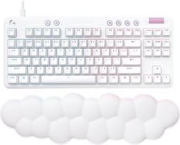 "Logitech G G713" žaidimų klaviatūra su laidu, "Lightsync" RGB apšvietimu, jutikliniu jungikliu (GX Brown) ir delnų atramėle, suderinama su PC ir "Mac" kompiuteriais - baltos spalvos rūkas
