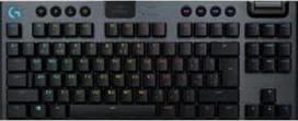 "Logitech" priedai G915 TKL "Tenkeyless Lightspeed" belaidė RGB mechaninė žaidimų klaviatūra, plokščias jungiklis, "Lightsync RGB", išplėstinis "Bluetooth" palaikymas, belgiškas AZERTY išdėstymas, juoda (920-010588)