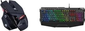 "Mad Catz R.A.T. 4+" optinė žaidimų pelė, juoda ir "Sharkoon Skiller SGK4" žaidimų klaviatūra RGB, N-Key Rollover, (vokiškas klaviatūros išdėstymas)